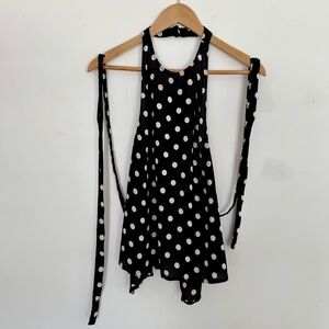 Reformation Polka Dot Backless Halter Top